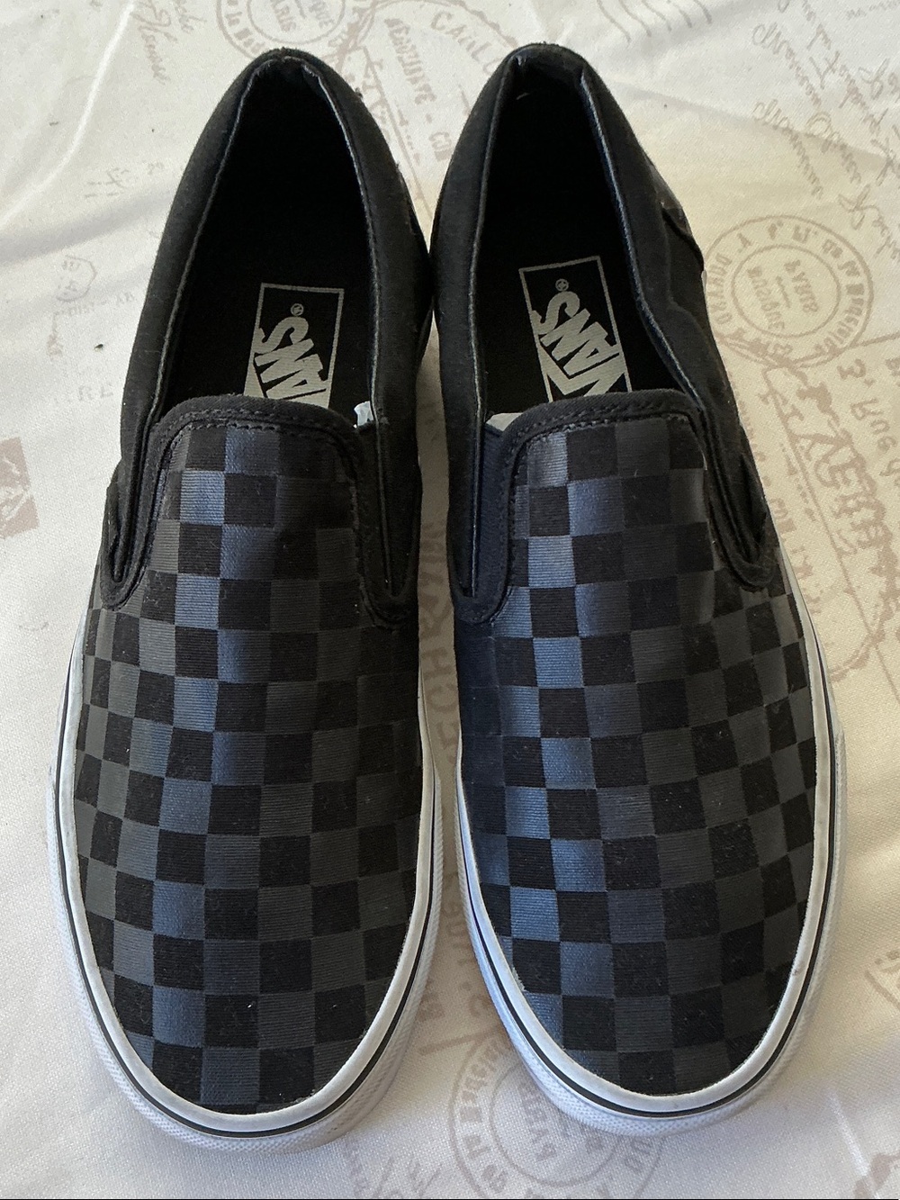 Vans Slip-On Checkerboard Sneakers - Black